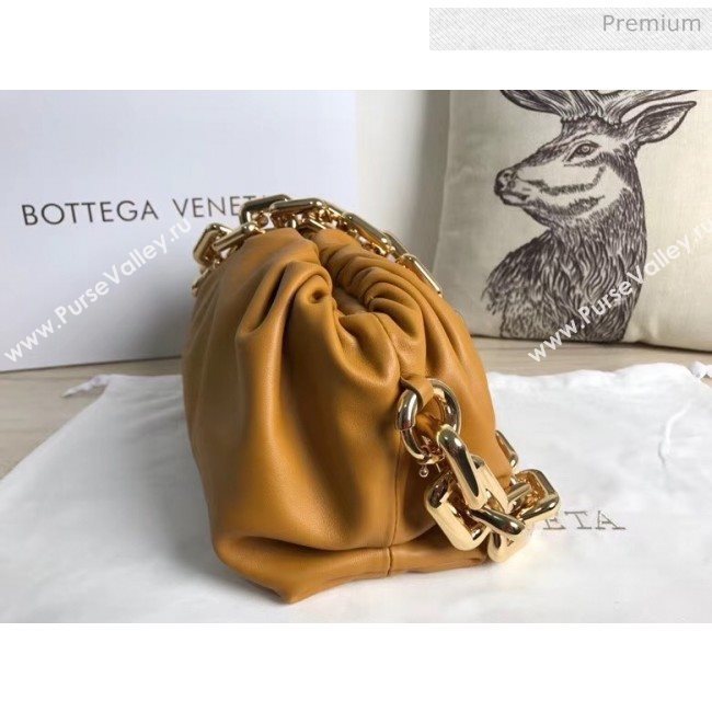 Bottega Veneta The Chain Pouch Clutch Bag With Square Ring Chain Ocra Brown 2020 (MS-20050550)