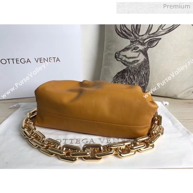 Bottega Veneta The Chain Pouch Clutch Bag With Square Ring Chain Ocra Brown 2020 (MS-20050550)