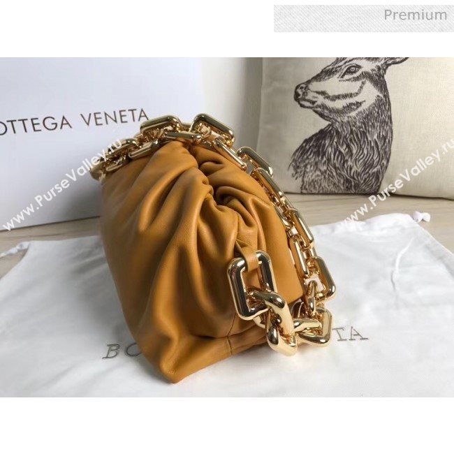 Bottega Veneta The Chain Pouch Clutch Bag With Square Ring Chain Ocra Brown 2020 (MS-20050550)