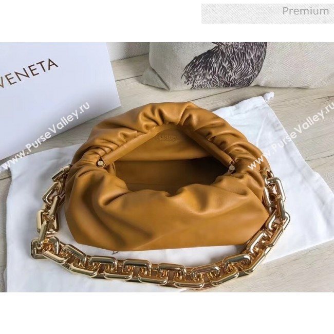 Bottega Veneta The Chain Pouch Clutch Bag With Square Ring Chain Ocra Brown 2020 (MS-20050550)