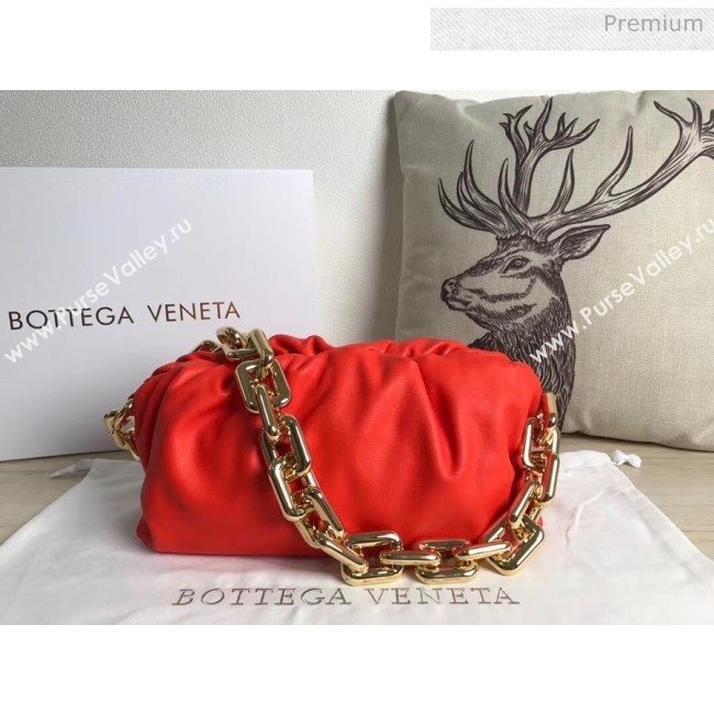 Bottega Veneta The Chain Pouch Clutch Bag With Square Ring Chain Red 2020 (MS-20050551)