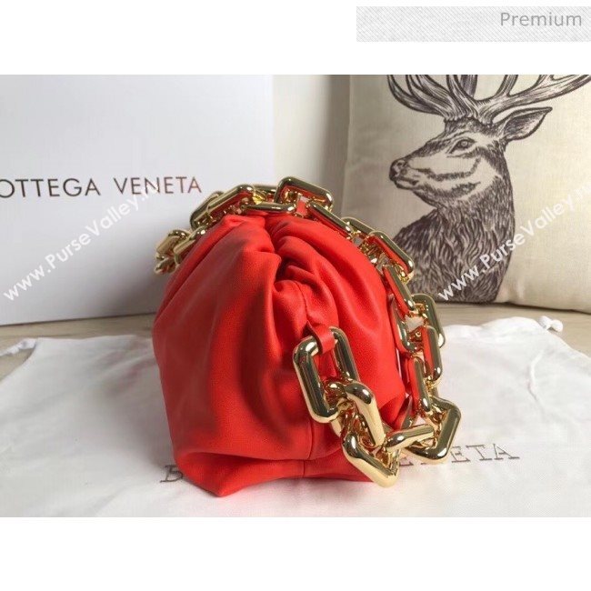 Bottega Veneta The Chain Pouch Clutch Bag With Square Ring Chain Red 2020 (MS-20050551)