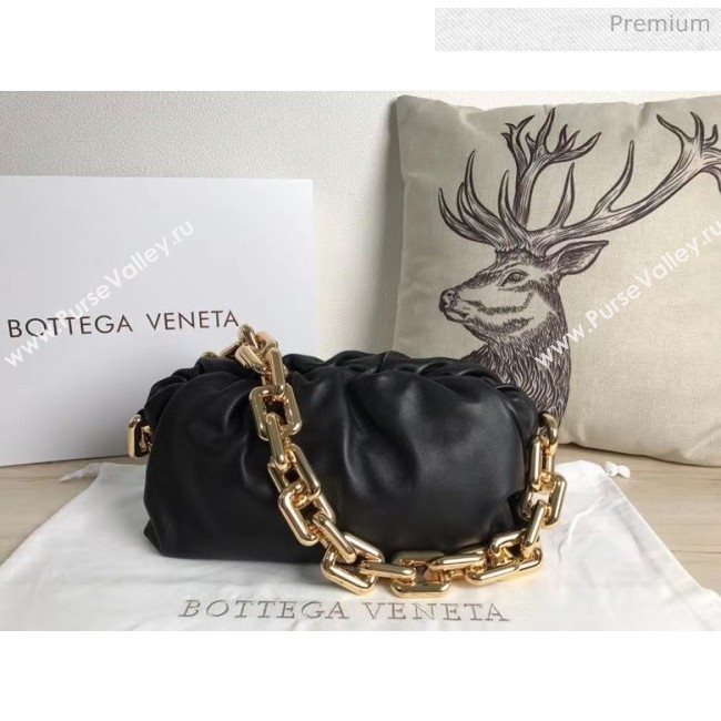 Bottega Veneta The Chain Pouch Clutch Bag With Square Ring Chain Black 2020 (MS-20050552)