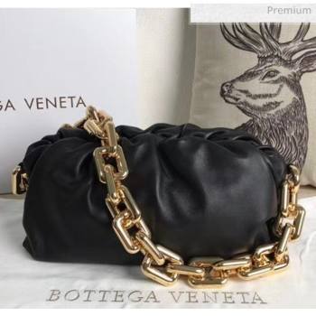 Bottega Veneta The Chain Pouch Clutch Bag With Square Ring Chain Black 2020 (MS-20050552)