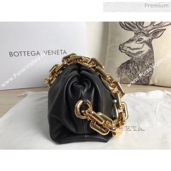 Bottega Veneta The Chain Pouch Clutch Bag With Square Ring Chain Black 2020 (MS-20050552)