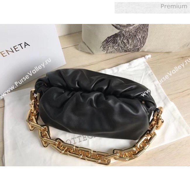 Bottega Veneta The Chain Pouch Clutch Bag With Square Ring Chain Black 2020 (MS-20050552)