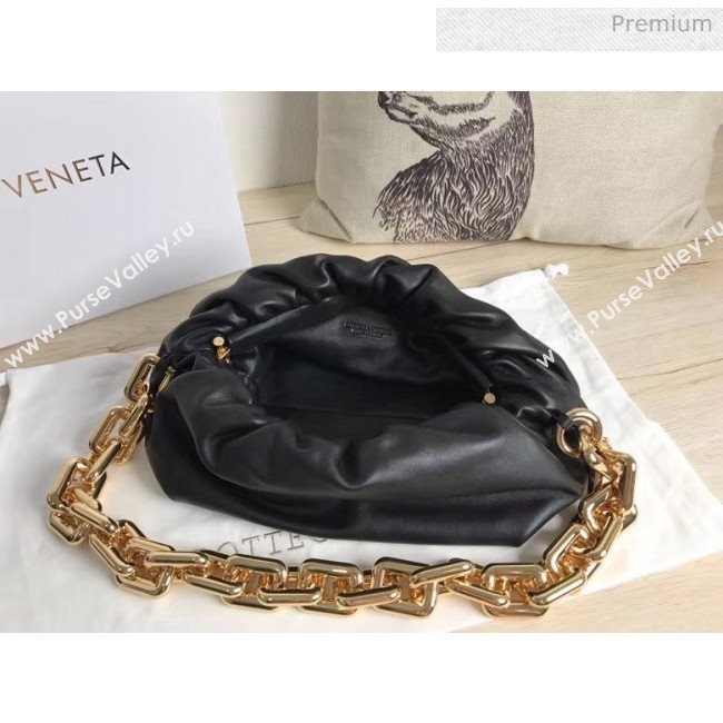 Bottega Veneta The Chain Pouch Clutch Bag With Square Ring Chain Black 2020 (MS-20050552)