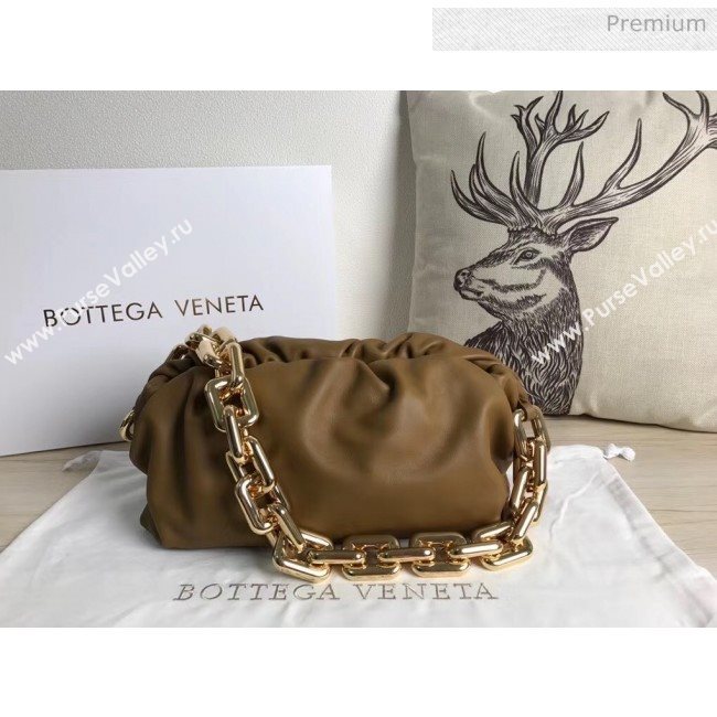 Bottega Veneta The Chain Pouch Clutch Bag With Square Ring Chain Cammello Brown 2020 (MS-20050553)