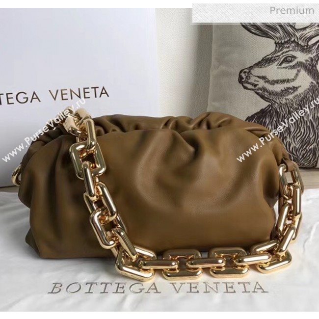 Bottega Veneta The Chain Pouch Clutch Bag With Square Ring Chain Cammello Brown 2020 (MS-20050553)