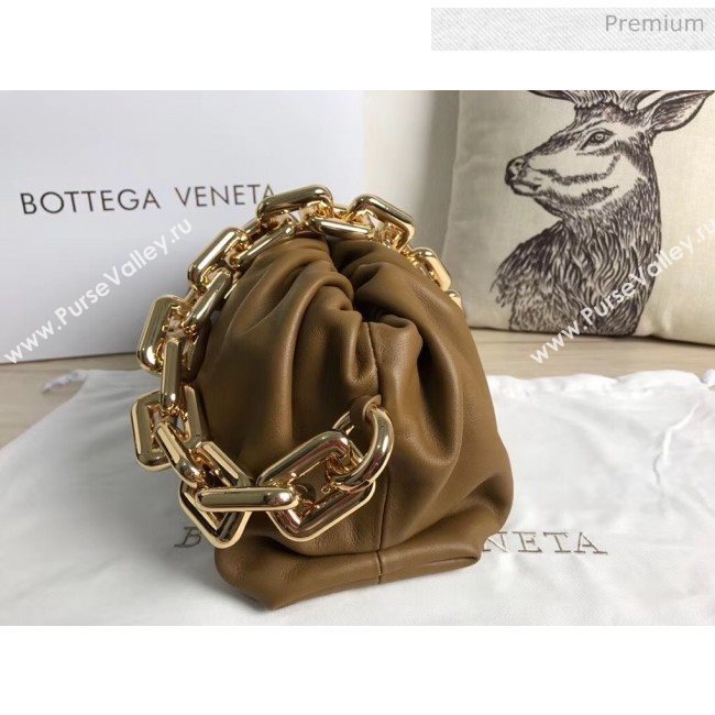 Bottega Veneta The Chain Pouch Clutch Bag With Square Ring Chain Cammello Brown 2020 (MS-20050553)