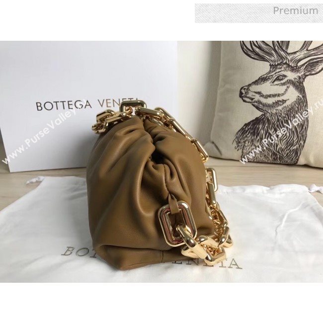 Bottega Veneta The Chain Pouch Clutch Bag With Square Ring Chain Cammello Brown 2020 (MS-20050553)