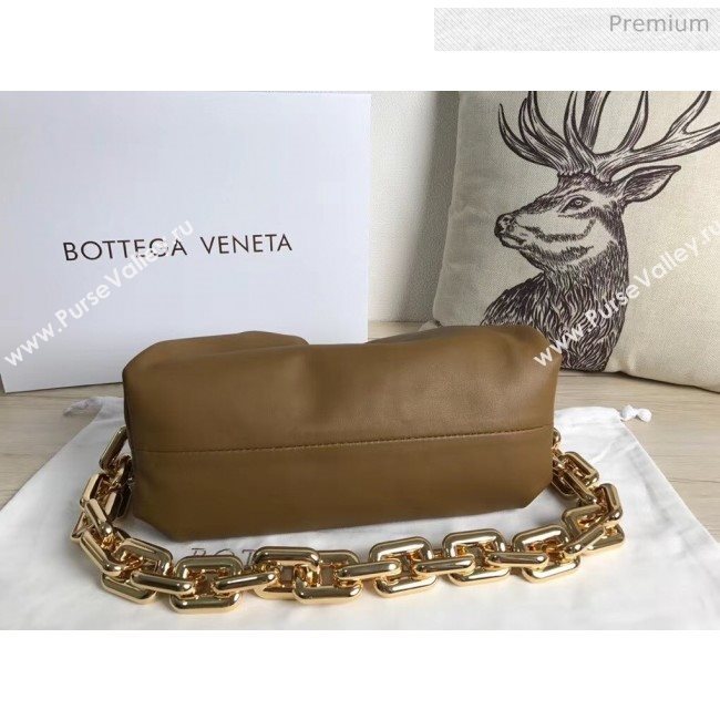 Bottega Veneta The Chain Pouch Clutch Bag With Square Ring Chain Cammello Brown 2020 (MS-20050553)