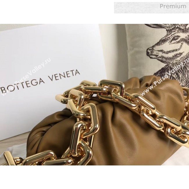 Bottega Veneta The Chain Pouch Clutch Bag With Square Ring Chain Cammello Brown 2020 (MS-20050553)