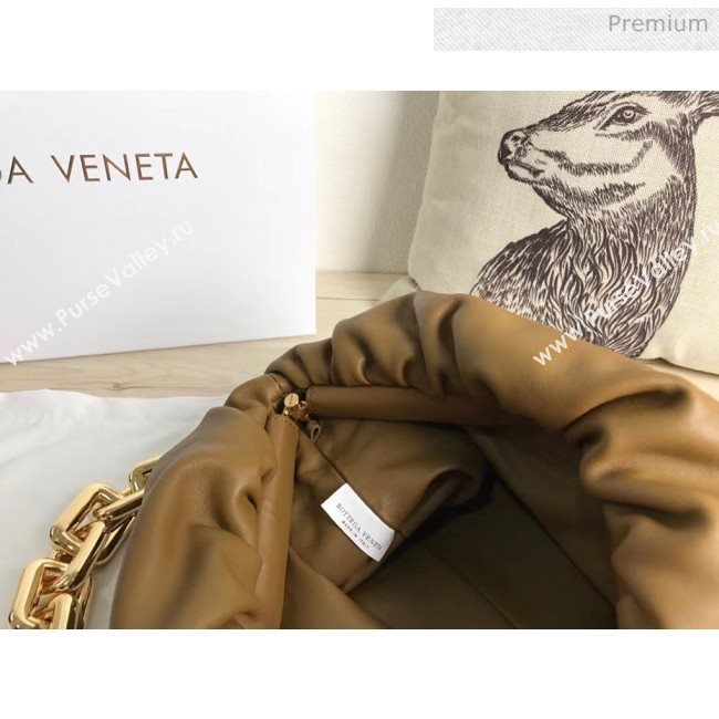 Bottega Veneta The Chain Pouch Clutch Bag With Square Ring Chain Cammello Brown 2020 (MS-20050553)