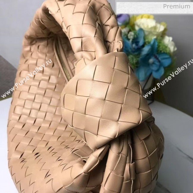Bottega Veneta Medium BV Jodie Woven Lambskin Hobo Bag Beige 2020 (MS-20050555)