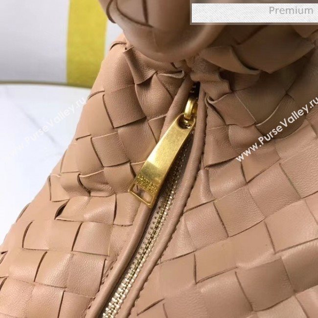 Bottega Veneta Medium BV Jodie Woven Lambskin Hobo Bag Beige 2020 (MS-20050555)