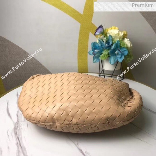 Bottega Veneta Medium BV Jodie Woven Lambskin Hobo Bag Beige 2020 (MS-20050555)