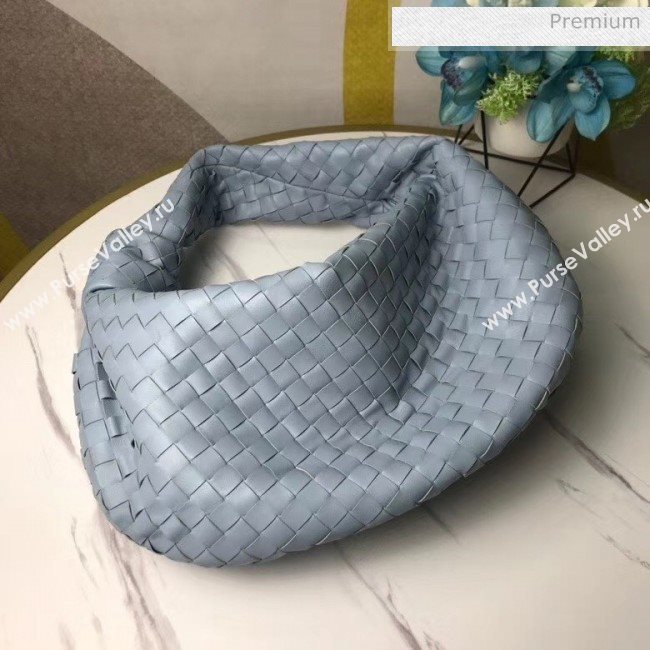 Bottega Veneta Medium BV Jodie Woven Lambskin Hobo Bag Blue 2020 (MS-20050557)