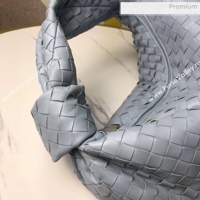 Bottega Veneta Medium BV Jodie Woven Lambskin Hobo Bag Blue 2020 (MS-20050557)