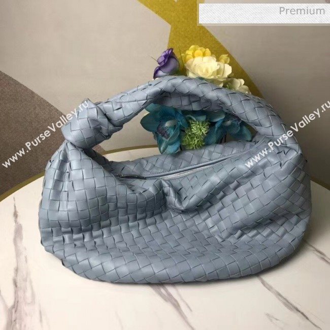 Bottega Veneta Medium BV Jodie Woven Lambskin Hobo Bag Blue 2020 (MS-20050557)