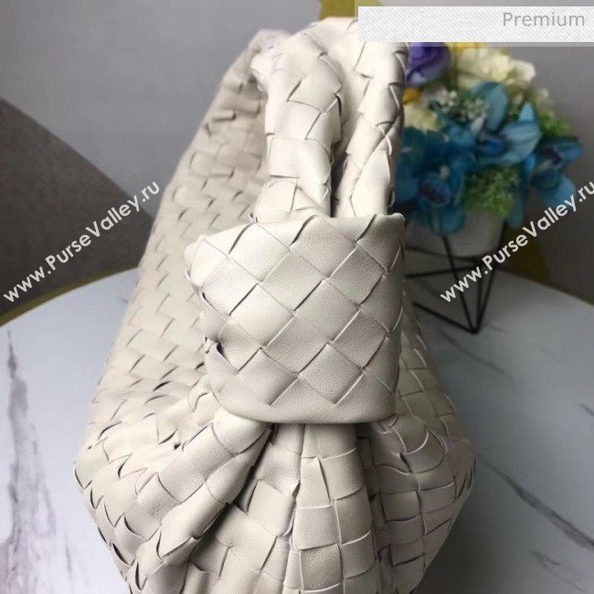 Bottega Veneta Medium BV Jodie Woven Lambskin Hobo Bag Off-White 2020 (MS-20050559)