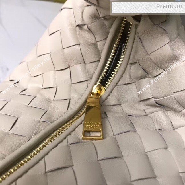 Bottega Veneta Medium BV Jodie Woven Lambskin Hobo Bag Off-White 2020 (MS-20050559)