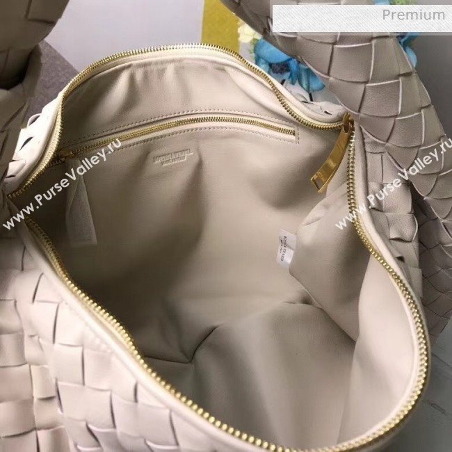 Bottega Veneta Medium BV Jodie Woven Lambskin Hobo Bag Off-White 2020 (MS-20050559)