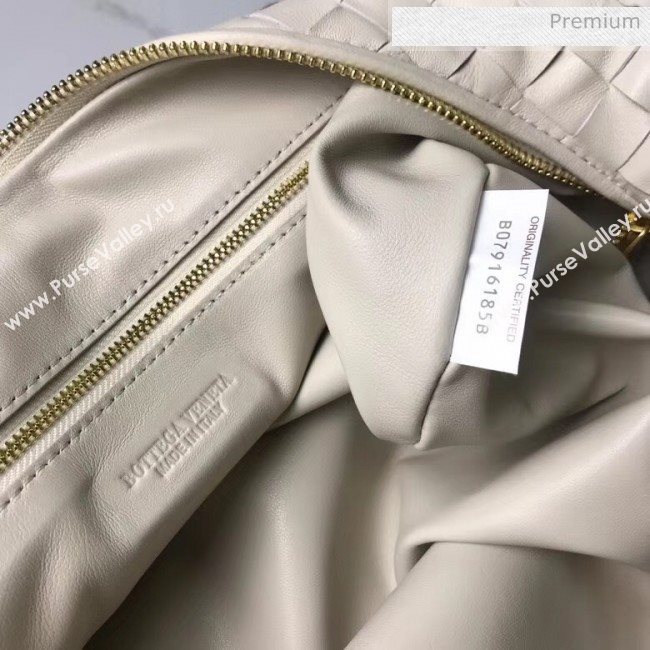 Bottega Veneta Medium BV Jodie Woven Lambskin Hobo Bag Off-White 2020 (MS-20050559)