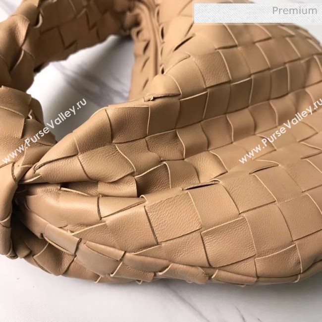 Bottega Veneta Mini BV Jodie Woven Lambskin Hobo Bag Beige 2020 (MS-20050558)