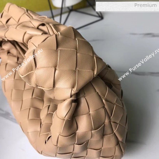 Bottega Veneta Mini BV Jodie Woven Lambskin Hobo Bag Beige 2020 (MS-20050558)