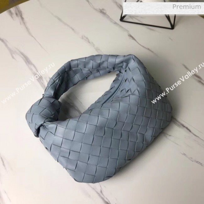 Bottega Veneta Mini BV Jodie Woven Lambskin Hobo Bag Blue 2020 (MS-20050560)