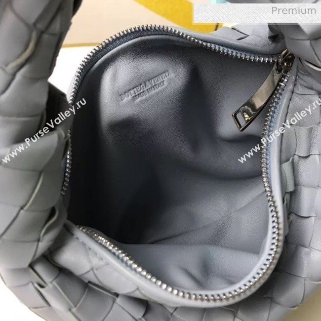 Bottega Veneta Mini BV Jodie Woven Lambskin Hobo Bag Blue 2020 (MS-20050560)