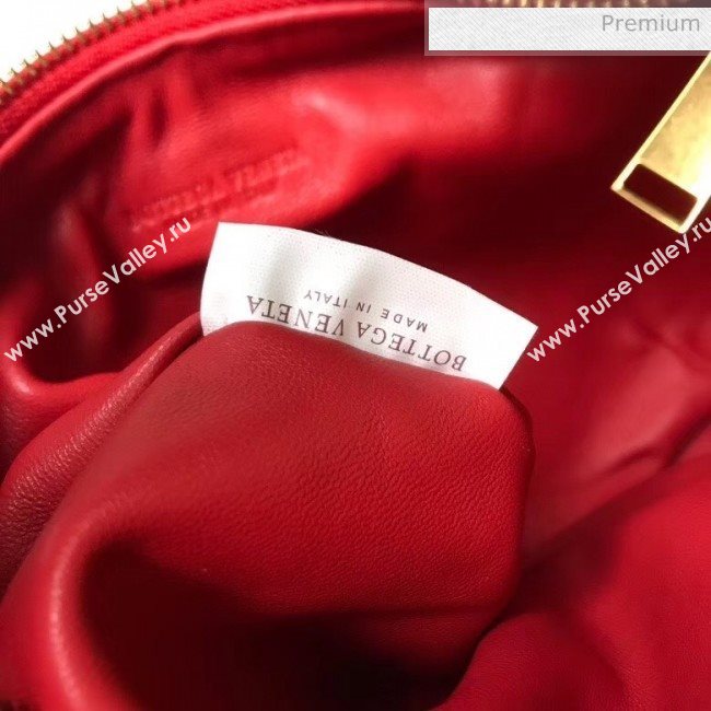 Bottega Veneta Mini BV Jodie Woven Lambskin Hobo Bag Red 2020 (MS-20050561)