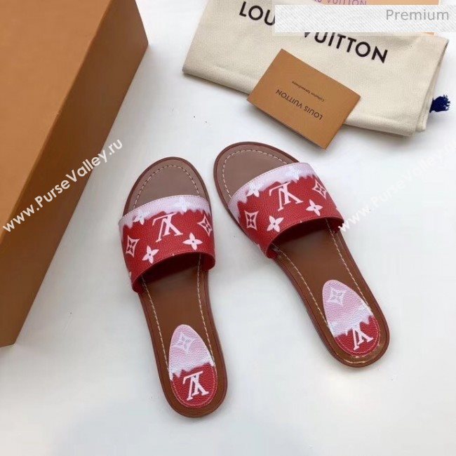 Louis Vuitton LV Escale Lock It Flat Mule Sandals Red 2020 (MD-20050623)