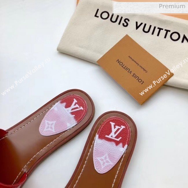 Louis Vuitton LV Escale Lock It Flat Mule Sandals Red 2020 (MD-20050623)