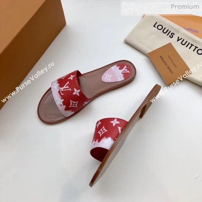 Louis Vuitton LV Escale Lock It Flat Mule Sandals Red 2020 (MD-20050623)