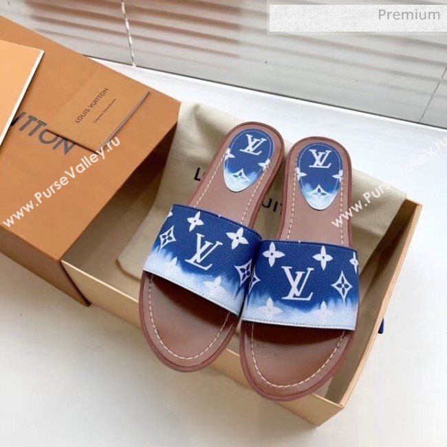 Louis Vuitton LV Escale Lock It Flat Mule Sandals Blue 2020 (MD-20050624)