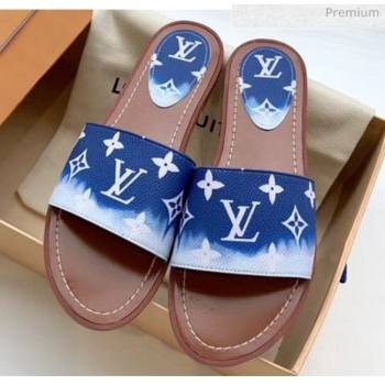 Louis Vuitton LV Escale Lock It Flat Mule Sandals Blue 2020 (MD-20050624)