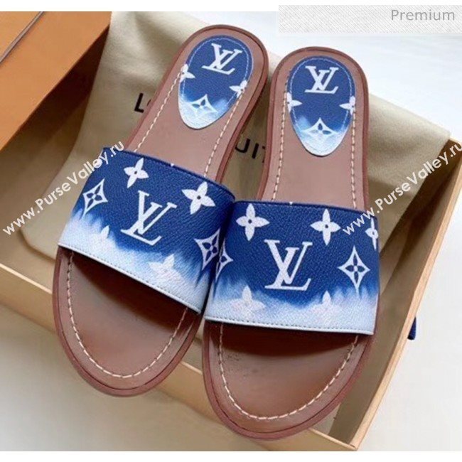 Louis Vuitton LV Escale Lock It Flat Mule Sandals Blue 2020 (MD-20050624)