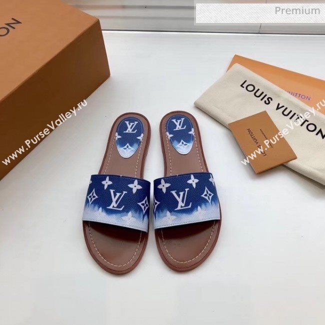 Louis Vuitton LV Escale Lock It Flat Mule Sandals Blue 2020 (MD-20050624)