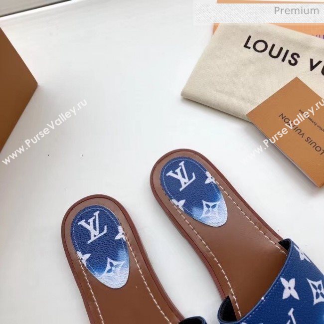 Louis Vuitton LV Escale Lock It Flat Mule Sandals Blue 2020 (MD-20050624)