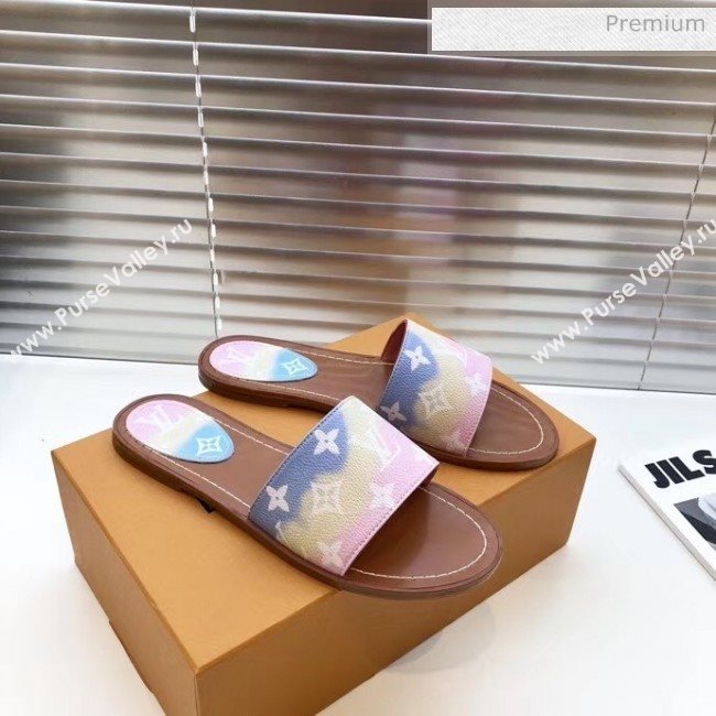 Louis Vuitton LV Escale Lock It Flat Mule Sandals Pink 2020 (MD-20050625)