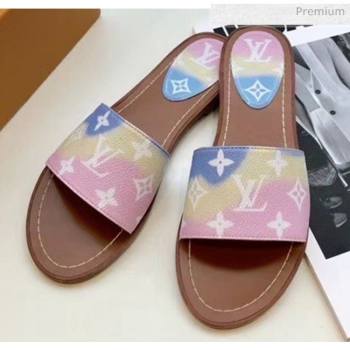 Louis Vuitton LV Escale Lock It Flat Mule Sandals Pink 2020 (MD-20050625)