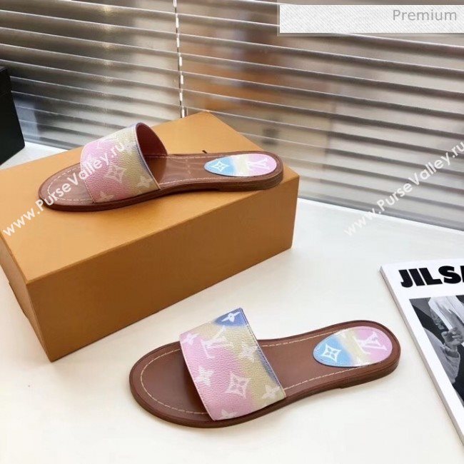 Louis Vuitton LV Escale Lock It Flat Mule Sandals Pink 2020 (MD-20050625)