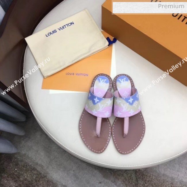 Louis Vuitton LV Escale Palma Flat Thong Sandals Pink 2020 (MD-20050627)