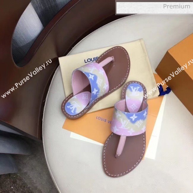 Louis Vuitton LV Escale Palma Flat Thong Sandals Pink 2020 (MD-20050627)