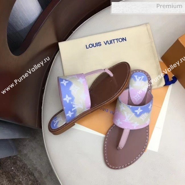 Louis Vuitton LV Escale Palma Flat Thong Sandals Pink 2020 (MD-20050627)