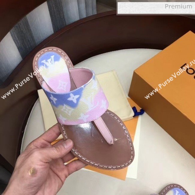 Louis Vuitton LV Escale Palma Flat Thong Sandals Pink 2020 (MD-20050627)