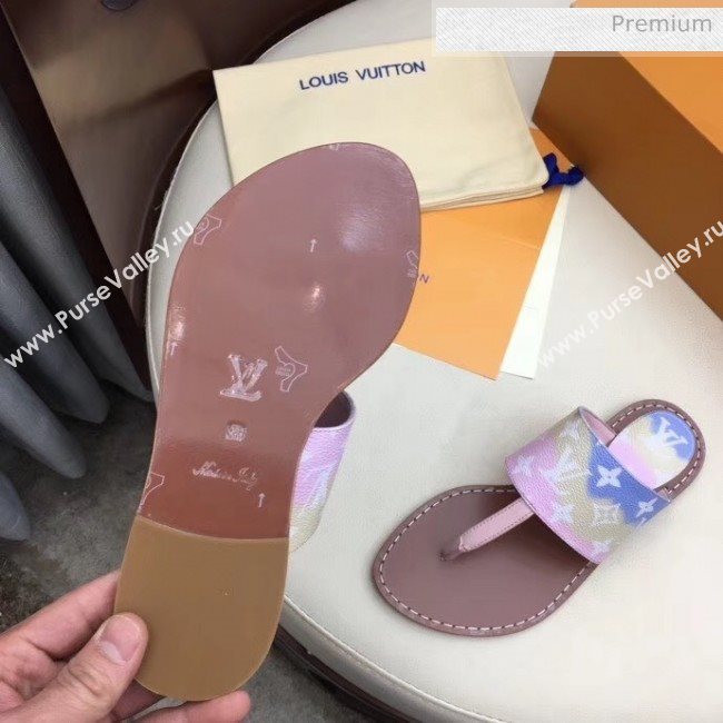 Louis Vuitton LV Escale Palma Flat Thong Sandals Pink 2020 (MD-20050627)