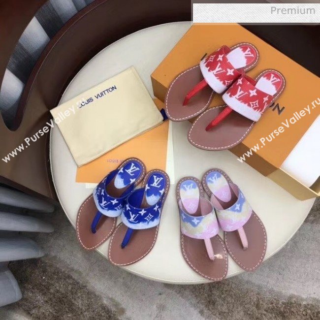 Louis Vuitton LV Escale Palma Flat Thong Sandals Pink 2020 (MD-20050627)